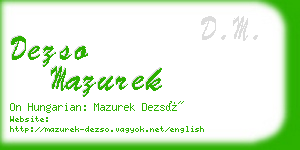 dezso mazurek business card